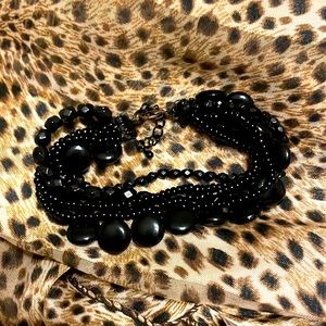 Black beaded clasp bracelet